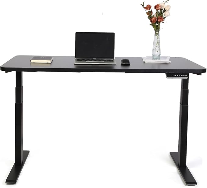 55“*27.5”Height Adjustable Electric Standing Desk with Storage Sit Stand Desk Computer Desk Home Office Desk Memory Controller by BOSCH Motor by BOSCH (Wood/Black Frame 55 * 27.5) - LeafyLoom