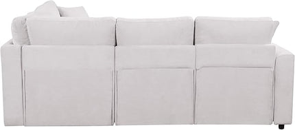 Extra Wide Deep Seat Convertible Sleeper Sectional Sofa Pull Out Couch Bed , L Shaped Upholstered Reversible Corner Lounge Sofabed , 2 IN 1 Pullout Sofa&Couches with Thicked Cushions for Living Room - LeafyLoom