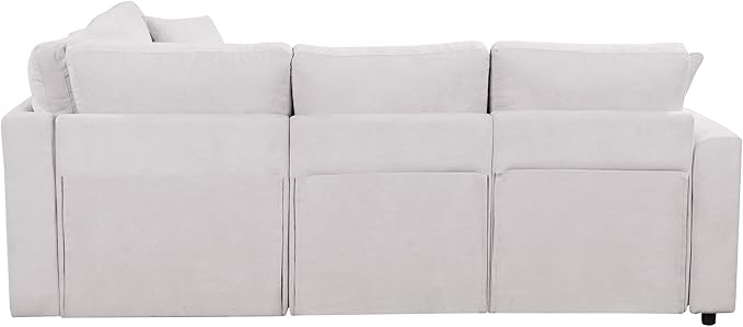Extra Wide Deep Seat Convertible Sleeper Sectional Sofa Pull Out Couch Bed , L Shaped Upholstered Reversible Corner Lounge Sofabed , 2 IN 1 Pullout Sofa&Couches with Thicked Cushions for Living Room - LeafyLoom