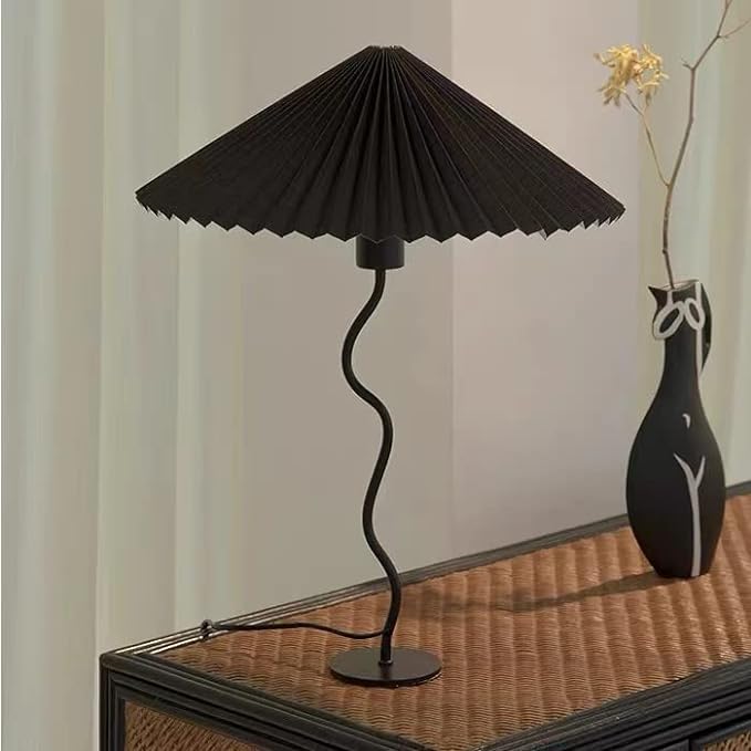 Pleated Floor Lamp, 3 Color Dimmable Floor Lamp, Retro Bedside Atmosphere Table Lamp for Bedroom, Living Room, Office ( Color : 3# , Size : Small ) - LeafyLoom