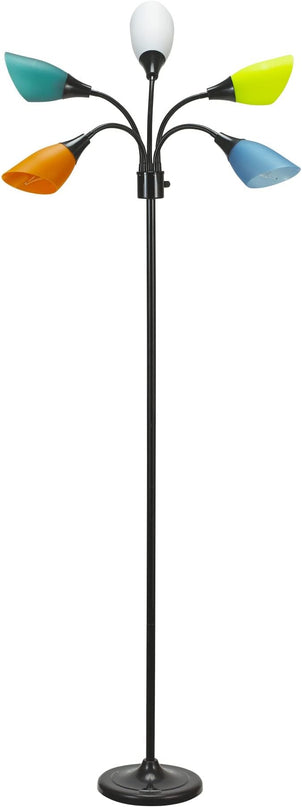 Catalina Lighting 20744-000 Medusa 5-Light Adjustable Floor Lamp, Standing Lamp, Multi-Head Lamp, Living Room Floor Light, LED Bulb NOT Included, 67.75", Multi-Color - LeafyLoom