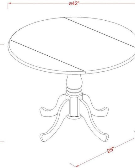 East West Furniture DLAV5-SBR-C 5 Piece Dinette Set for 4 Includes a Round Dining Table with Dropleaf and 4 Linen Fabric Dining Room Chairs, 42x42 Inch, Saddle Brown - LeafyLoom