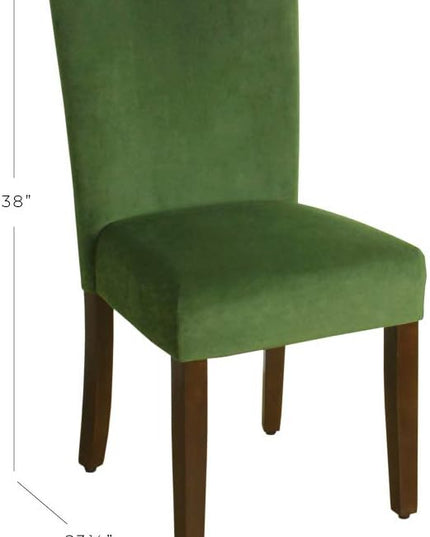 HomePop Parsons Classic Upholstered Accent Dining Chair, Set of 2, Dark Green Velvet - LeafyLoom