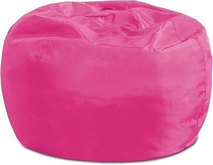 Posh Creations Structured Comfy Seat for Playrooms and Bedrooms, Large Bean Bag Chair, 100in Round Classic Bean Bag, Pink - LeafyLoom