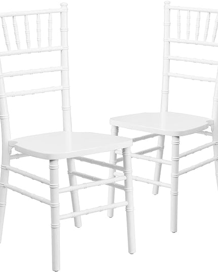 Flash Furniture 2 Pack HERCULES Series White Wood Chiavari Chair - LeafyLoom