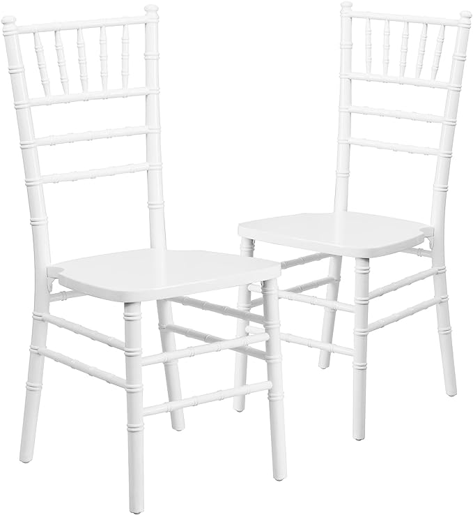 Flash Furniture 2 Pack HERCULES Series White Wood Chiavari Chair - LeafyLoom