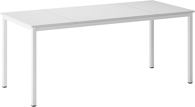 SogesGame Computer Desk, 71 inches Desk & Workstations for Home Office, Writing Study Corner Desk, Modern Simple Style Laptop Table, Easy to Assemble, White - LeafyLoom