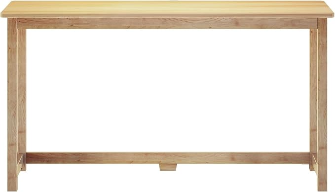 Max & Lily Solid Wood Desk, 55 Inches, Natural - LeafyLoom