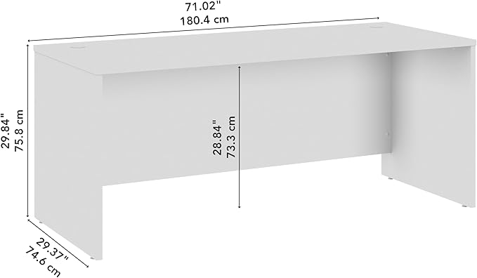 Bush Business Furniture Studio C Office Desk, Computer Table for Home or Professional Workspace, 72W x 30D, Natural Elm - LeafyLoom