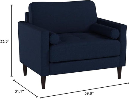 Lifestyle Solutions Lexington Armchair, Navy Blue - LeafyLoom