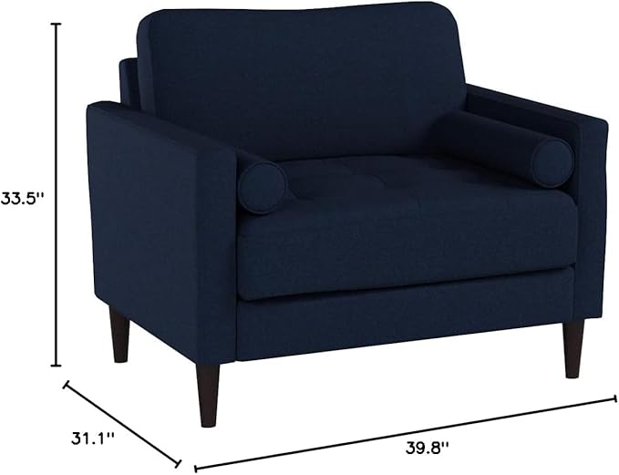 Lifestyle Solutions Lexington Armchair, Navy Blue - LeafyLoom