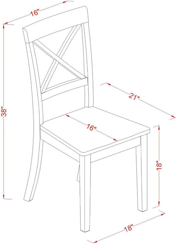 East West Furniture NOBO5-BLK-W 5 Piece Dining Set for 4 includes a Rectangle Kitchen Table with Butterfly Leaf and 4 Dinette Chairs, 32x54 Inch - LeafyLoom