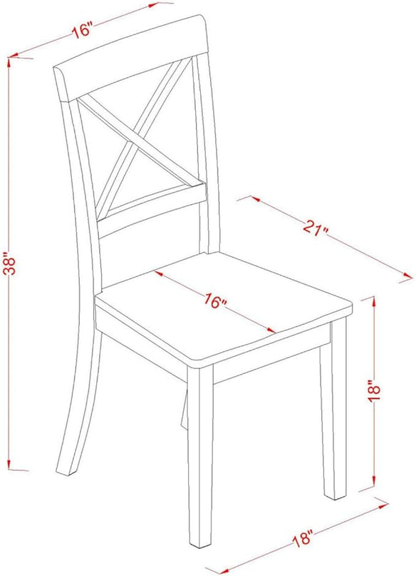 East West Furniture ANBO5-LWH-W Antique 5 Piece Dinette Set for 4 Includes a Round Kitchen Table with Pedestal and 4 Dining Chairs, 36x36 Inch - LeafyLoom