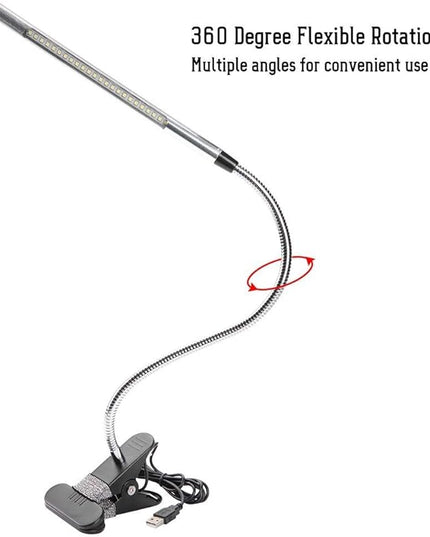 LED Desk Light Clip, LED Book Light, USB Beauty Lamp Dimmable Desk Light Eye Care Flexible Desk Lamp for Reading Jewelry Repair Tattoo Manicure Makeup - LeafyLoom