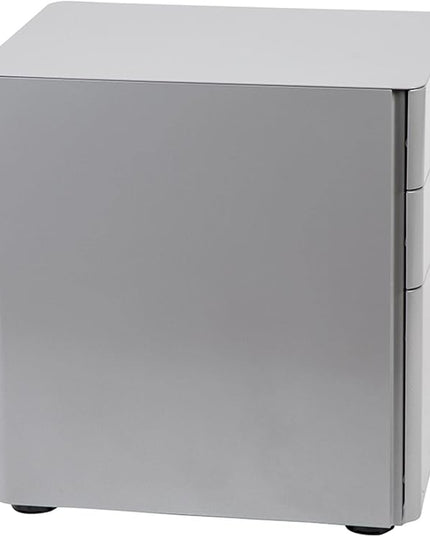 Flash Furniture Warner Modern 3-Drawer Mobile Locking Filing Cabinet with Anti-Tilt Mechanism and Hanging Drawer for Legal & Letter Files, Gray, Set of 1 - LeafyLoom