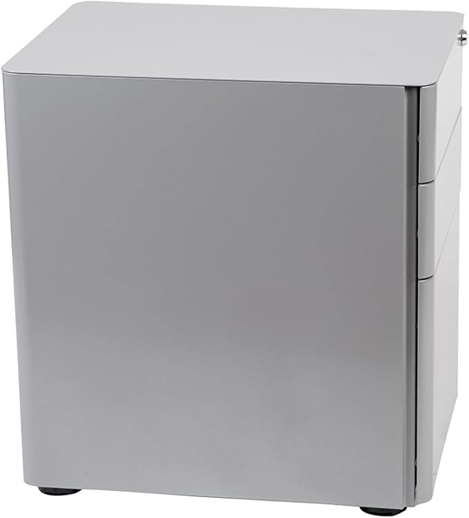 Flash Furniture Warner Modern 3-Drawer Mobile Locking Filing Cabinet with Anti-Tilt Mechanism and Hanging Drawer for Legal & Letter Files, Gray, Set of 1 - LeafyLoom