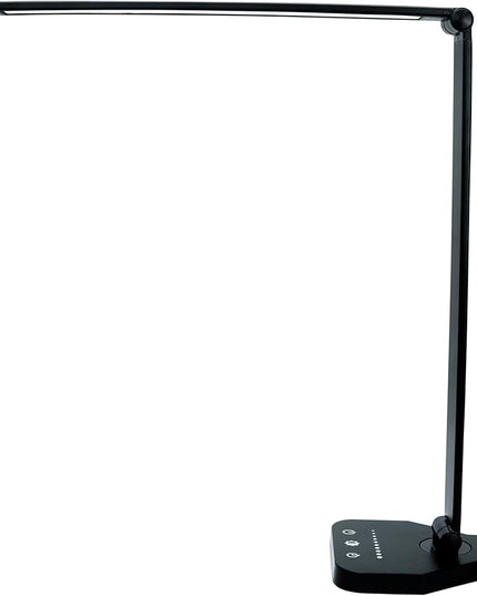 LED Desk Lamp Dimmable Table Reading Lamp with USB Charging Port, 5 Lighting Modes, Sensitive Control, 30/60 Minutes Auto-Off Timer, Eye-Caring Office Lamp (Black) - LeafyLoom