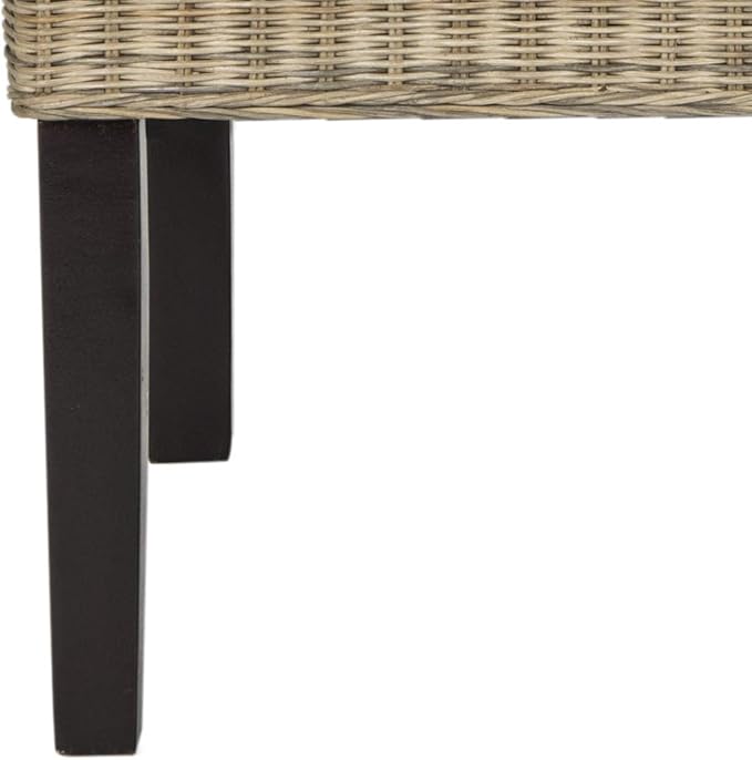 Safavieh Home Collection Avita Brown Wicker 18-inch Dining Chair (Set of 2) - LeafyLoom