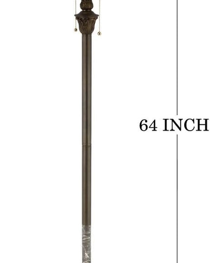 WERFACTORY Tiffany Floor Lamp Crystal Bead White Stained Glass Standing Reading Light 16X16X64 Inches Antique Pole Corner Lamp Decor Bedroom Living Room Home Office S508W Series - LeafyLoom