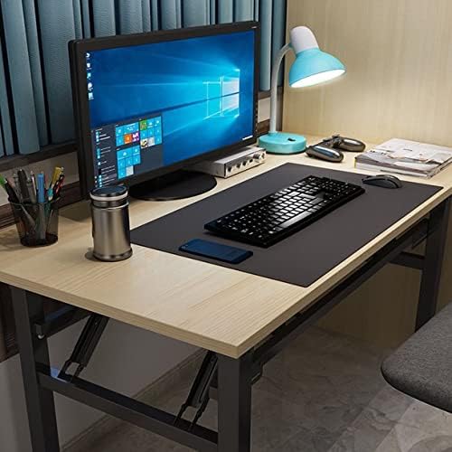 SogesGame Computer Desk, 47 Inch Modern Simple Style Folding Tables, Home Office Writing Desk, Folding Table, No Install Needed, Teak Black - LeafyLoom