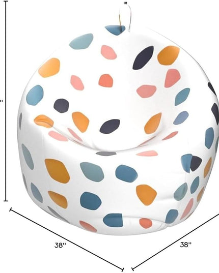 Nobildonna Stuffed Animal Storage Bean Bag Chair Cover Only for Kids Girls Toddler, Large Beanbag Chair Without Filling for Organizing Children Soft Plush Toys - LeafyLoom