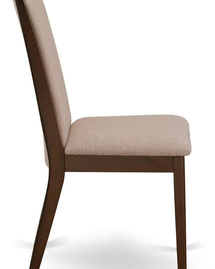 East West Furniture NDLA3-MAH-04 Norden 3 Piece Dining Set Contains a Rectangle Kitchen Table with Dropleaf and 2 Light Tan Linen Fabric Upholstered Chairs, 30x48 Inch, Mahogany - LeafyLoom