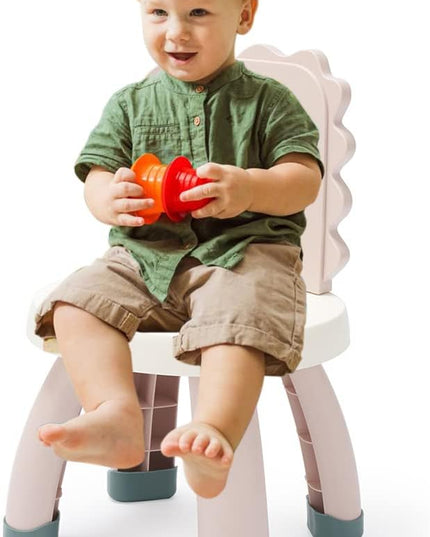 Toddler Chair,Plastic Kids Dino Chair,Sturdy Durable and Lightweight Toddler's Activity Chairs,Anti-Slip Ergonomic Design kids step stool,Indoor or Outdoor Use for Boys Girls Aged 2+ (Pink) - LeafyLoom