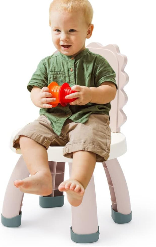 Toddler Chair,Plastic Kids Dino Chair,Sturdy Durable and Lightweight Toddler's Activity Chairs,Anti-Slip Ergonomic Design kids step stool,Indoor or Outdoor Use for Boys Girls Aged 2+ (Pink) - LeafyLoom