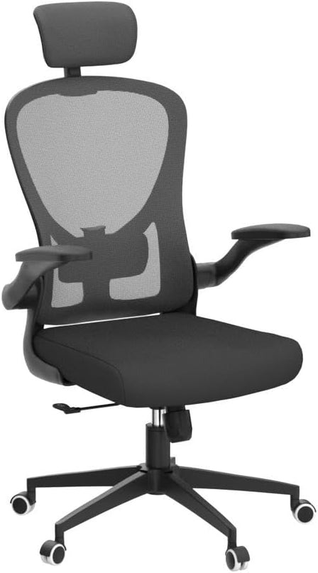 Ergonomic Desk Chair with 300LBS Capacity,Adjustable Headrest,Lumbar Support,and Breathable Mesh Back - Perfect for Home Office,Study,and Gaming (Black) - LeafyLoom