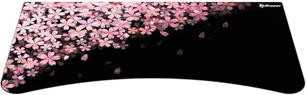 Arozzi Arena Special Edition Ultrawide Curved Gaming and Office Desk with Full Surface Water Resistant Desk Mat Custom Monitor Mount Cable Management Cut Outs - Flower - LeafyLoom