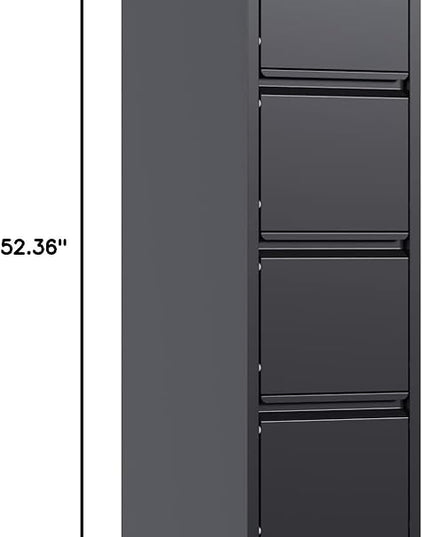4 Drawer File Cabinet, Vertical Filing Cabinets with Lock, Metal File Cabinets for Home Office A4 Letter/Legal Size, Assembly Required - LeafyLoom
