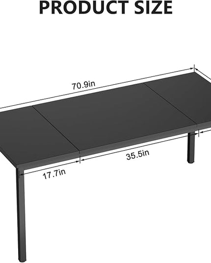 sogesfurniture 71 inches Office Desk Computer Desk Gaming Desk Computer Table Sturdy Writing Workstation for Home Office, Black - LeafyLoom