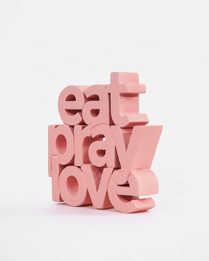 NUKKAD TALES Eat Pray Love Peach Aesthetic Table Decor – Perfect for Home or Office Desk, Shelf, Birthdays, Corporate Gifts, and Inspirational Wall Decor - LeafyLoom