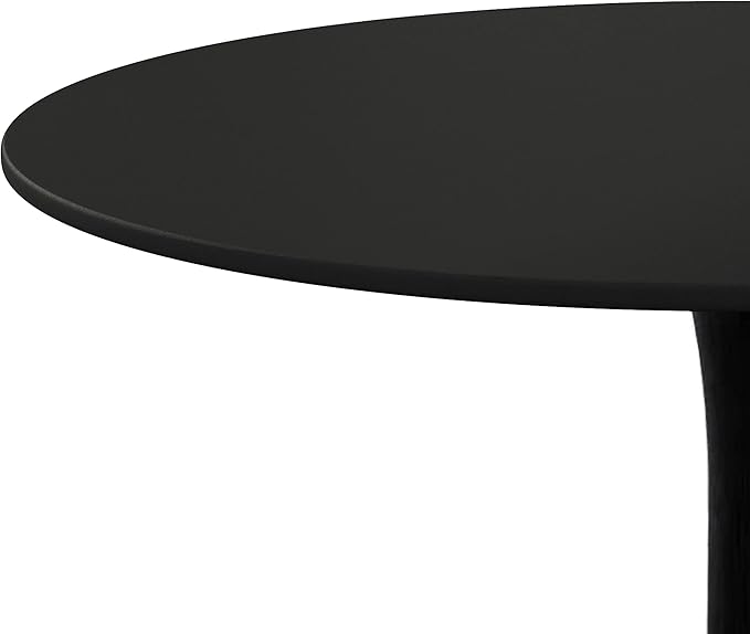 NicBex Dining Table Contemporary Kitchen Table Farmhouse Rustic 42.12" Modern Round Dining Table with Round MDF Table Top, Metal Base Dining Table, End Table Leisure Coffee Table, Black - LeafyLoom