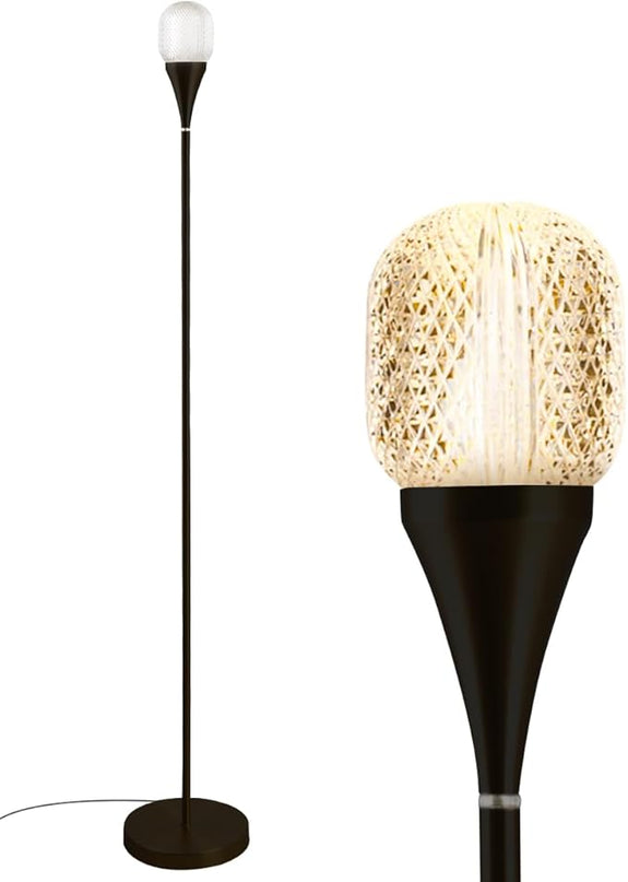 Modern Globe Floor Lamp, Minimalist Room Decor Standing Lamp, Dimmable LED Tall Floor Light for Living Room, Bedroom Decor, Full Range Dimming, Adjustable Color Temperature 3000K-6000K - Matte Black - LeafyLoom