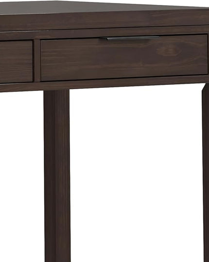 SIMPLIHOME Hollander SOLID WOOD Contemporary Modern Wide Office Desk, Writing, Workstation and Study Table, 72 inch, Warm Walnut Brown - LeafyLoom