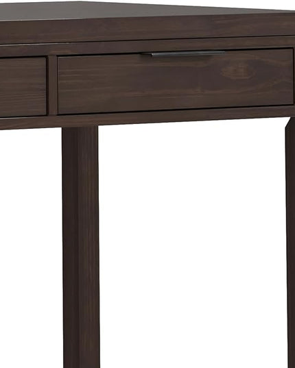 SIMPLIHOME Hollander SOLID WOOD Contemporary Modern Wide Office Desk, Writing, Workstation and Study Table, 72 inch, Warm Walnut Brown - LeafyLoom