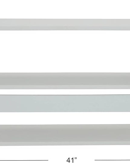 Household Essentials Jamestown Wide 3 Shelf Open Storage Bookshelf Scandinavian White and White Metal - LeafyLoom