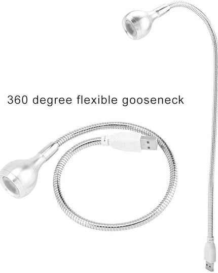 01 Friendly to Eyes Easy to Use LED Mini USB Lamp, No Flicker USB LED Lamp, for Desk(Silver, Warm Light) - LeafyLoom