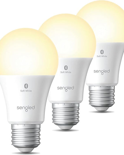 Sengled Alexa Light Bulb, S1 Auto Pairing with Alexa Devices, Warm Light Bulbs, Smart Light Bulbs that Work with Alexa, Bluetooth Mesh Smart Home Lighting, E26 60W Equivalent, 800LM, 3-Pack Sengled
