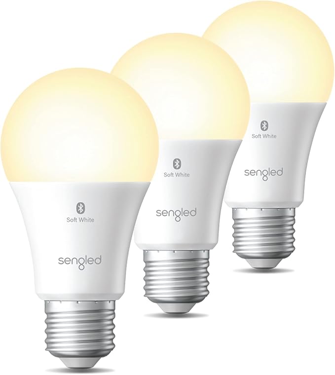 Sengled Alexa Light Bulb, S1 Auto Pairing with Alexa Devices, Warm Light Bulbs, Smart Light Bulbs that Work with Alexa, Bluetooth Mesh Smart Home Lighting, E26 60W Equivalent, 800LM, 3-Pack Sengled