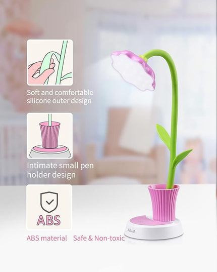 OCOOPA Kids Desk Lamp for Girls, Pink (Pink) - LeafyLoom