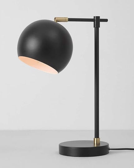 Globe Electric Novogratz x 65785 Charlotte 18" Table Lamp, Matte Black, Brass Accents - LeafyLoom