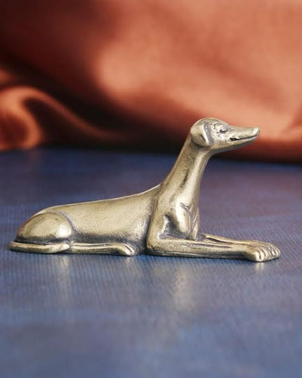 Vintage Solid Brass Miniature - Delicate Greyhound Desk Ornament for Pet Enthusiasts - Exquisite Collectible and Home Décor Accent（Greyhound） - LeafyLoom