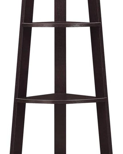 Convenience Concepts Newport 5 Tier Corner Bookcase, Espresso - LeafyLoom