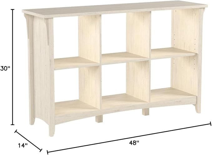 Bush Furniture Salinas 6 Cube Organizer in Antique White - LeafyLoom