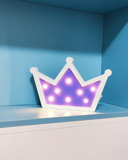Purple Crown LED Light,Crown Lights Wall Decor,Princess Queen Kings Decoration Sign for Kids Room Home Living Room Bedroom Wedding Birthday Party Christmas - LeafyLoom