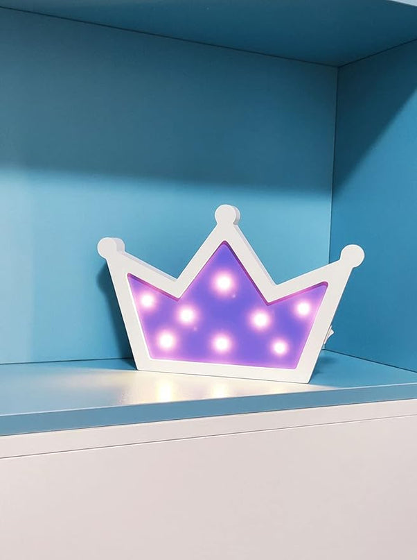 Purple Crown LED Light,Crown Lights Wall Decor,Princess Queen Kings Decoration Sign for Kids Room Home Living Room Bedroom Wedding Birthday Party Christmas - LeafyLoom