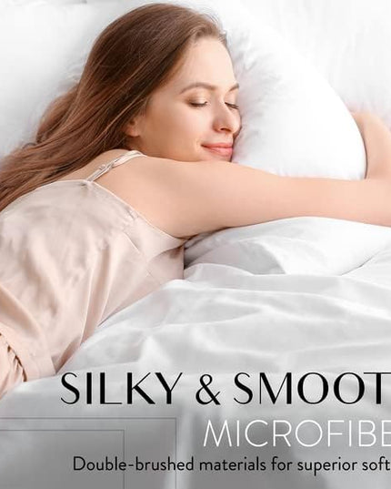 Danjor Linens Full Size Sheets Set - 6 Piece Set Including 4 Pillowcases- Deep Pockets - Breathable, Soft Bed Sheets - Wrinkle Free - Machine Washable - Gray Bed Sheets - 6 pc - LeafyLoom