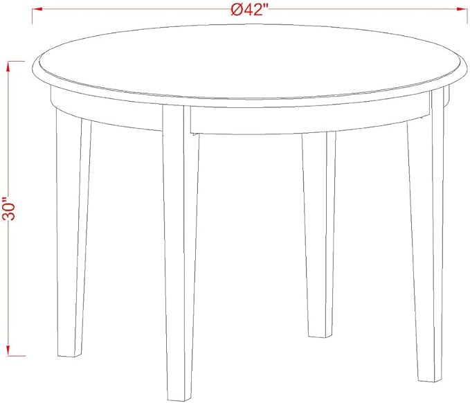 East West Furniture BOGR5-WHI-W Boston 5 Piece Room Furniture Set Includes a Round Kitchen Table and 4 Dining Chairs, Linen White, 42x42 Inch - LeafyLoom